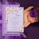 Search for purple glitter baby shower invitations Pink