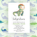 Search for dinosaur baby boy shower invitations Watercolor