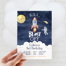 Search for blast off birthday invitations Space birthday party
