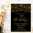 Search for black rose gold 21st birthday invitations Stylish