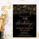 Search for black 30th birthday invitations Milestone