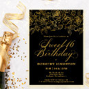 Search for rose gold and black birthday invitations Milestone