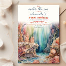Search for ocean 1st birthday invitations Pool party
