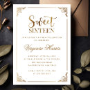 Search for white and gold sweet 16 invitations Unique