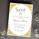 Search for white and gold sweet 16 invitations Princess