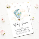 Search for hot air balloon baby shower invitations Blue