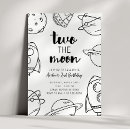 Search for moon birthday invitations Black