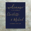 Search for navy blue gold welcome wedding signs Simple