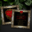 Search for red heart wedding invitations Red and black