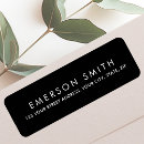 Search for stylish font return address labels Black and white design