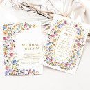 Search for bespoke wedding invitations Watercolor wildflower meadow wreath