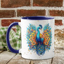 Search for colorful peacock mugs Feathers