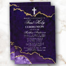 Search for purple first communion invitations Christian
