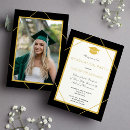 Search for hat graduation invitations Black gold
