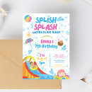 Search for waterpark birthday invitations Splish splash birthday