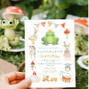 Search for frog 1st birthday invitations Green