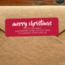 Search for merry christmas return address labels Red and white
