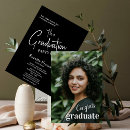 Search for black and white graduation invitations Calligraphy script