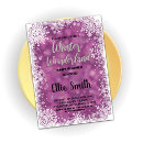 Search for purple and silver baby shower invitations For kids