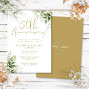 Search for simple 50th wedding anniversary invitations Gold