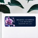 Search for purple orchid return address labels Watercolor