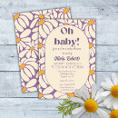 Search for rectangle daisy baby shower invitations 70s