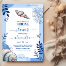Search for blue seashells invitations Watercolor
