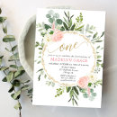 Search for elegant 1st birthday invitations Greenery