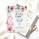 Search for flamingo baby girl shower invitations Its a girl