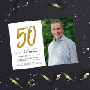 Search for male 50th birthday invitations Black and gold
