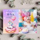 Search for unicorn doughnut birthday invitations For kids