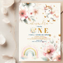 Search for floral unicorn 1st birthday invitations Stars