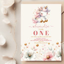 Search for floral unicorn 1st birthday invitations Magical