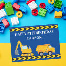 Search for construction truck birthday cards Excavator