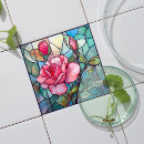 Search for flower stained glass tiles Pink