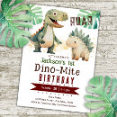 Search for dinosaur 1st birthday invitations Dinomite