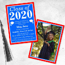 Search for red white and blue graduation invitations College