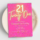 Search for hot pink and gold birthday invitations Modern