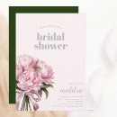 Search for pink peony bridal shower invitations Typography