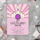 Search for childrens bowling party invitations Pink