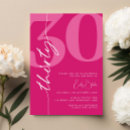 Search for pink 30th birthday invitations Typography
