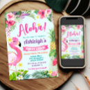 Search for luau 1st birthday invitations Flamingo