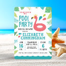 Search for pool bridal shower invitations Flamingo