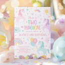 Search for pastel 2nd birthday invitations Rainbow unicorn
