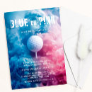 Search for golf gender reveal invitations Blue