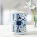 Search for white bow mugs Blue and white