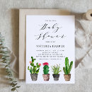 Search for watercolor cactus baby shower invitations Bohemian