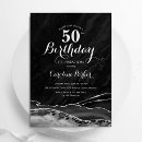 Search for black and silver birthday invitations Glitter