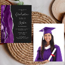 Search for purple and silver graduation invitations Elegant