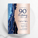 Search for blue 90th birthday invitations Watercolor